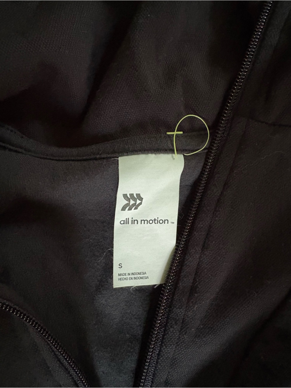 all in motion Black Zip-Up Hoodie with Lime Accent - Picture 2 of 2